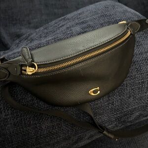 Coach Black Crossbody Bag with Gold Accents